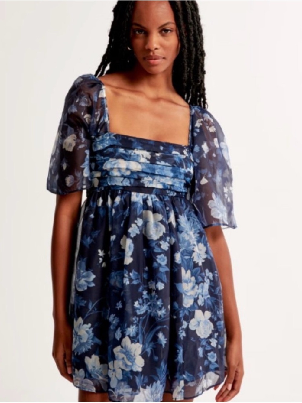 Abercrombie & Fitch Floral Emerson Flutter Sleeve Mini Dress